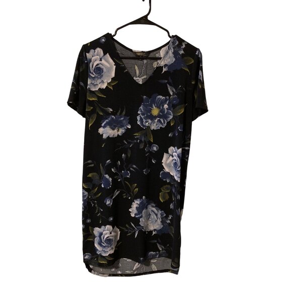 Christian Siriano Size Medium Womens Navy Blue Floral Print Dress #W-4-555-10 - Picture 1 of 7